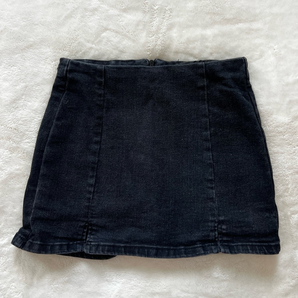 Classic Black Denim Skort